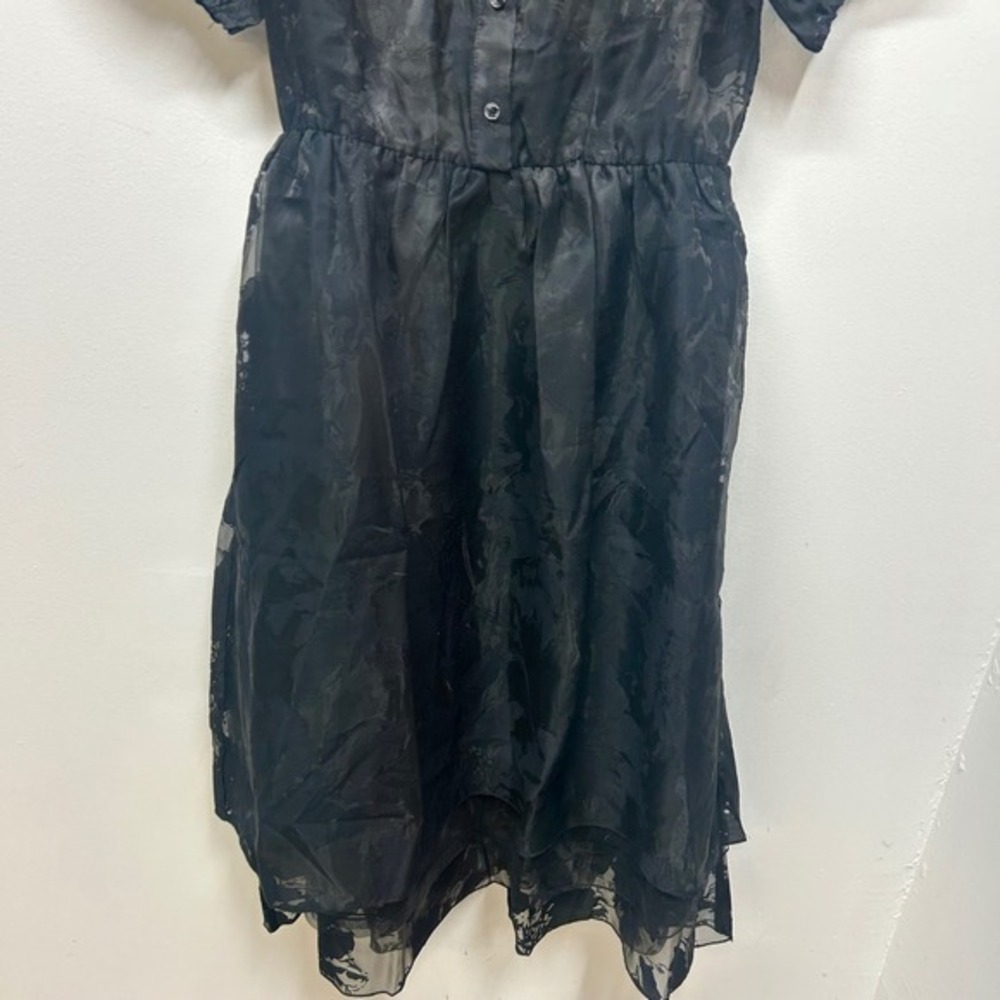 NWT Disturbia Spectre Layered Midi Shirt Dress Black Burnout Floral US 6 - Picture 8 of 14